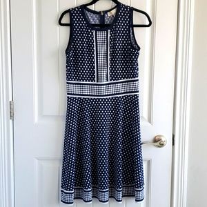 Navy Blue and White Polka Dot Michael Kors Dress